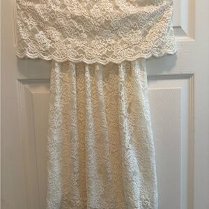 Ivory Lace Off the Shoulder Dress